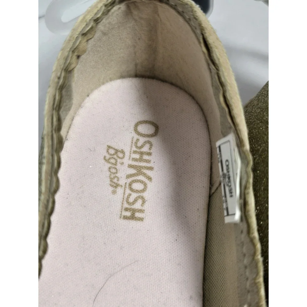 Osh Kosh B'gosh‎ Belle Gold Glitter Sparkle Slip On Espadrille Shoes Adorable 1